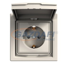 SCHNEIDER EPH3100323 ASFORA 2P+F csatlakozóaljzat, gyermekvédelemmel, csapfedeles - IP44, kerettel, bézs villanyszerelés