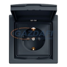 SCHNEIDER EPH3100371 ASFORA 2P+F csatlakozóaljzat, gyermekvédelemmel, csapfedeles - IP44, antracit villanyszerelés