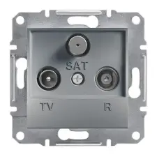 SCHNEIDER EPH3500362 ASFORA TV/R/SAT aljzat, átmenő, 8 dB, acél villanyszerelés
