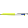 SCHNEIDER Golyóstoll, 0,5 mm, nyomógombos, négyszínű, SCHNEIDER "Take 4 Neon", sárga-fehér