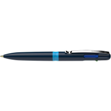 SCHNEIDER Golyóstoll, 0,5 mm, nyomógombos, négyszínű, SCHNEIDER "Take 4", sötétkék toll