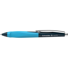 SCHNEIDER Golyóstoll, 0,5 mm, nyomógombos, sötétkék-ciánkék színű tolltest, SCHNEIDER "Haptify", kék toll