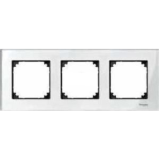 SCHNEIDER M-Elegance keret 3-as gyöngyfehér vízszintes és függőleges üveg Schneider villanyszerelés