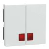 SCHNEIDER MERTEN Dupla billentyű, piros fényjelző ablakokkal, System-M, aktív fehér, antibakteriális MEG3456-0325 Schneider