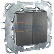 SCHNEIDER MGU50.213.12Z UNICA Kettős váltókapcsoló, rugós bekötés, 10AX, grafit (106+6) villanyszerelés