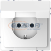 SCHNEIDER MTN2310-6035 MERTEN 2P+F csatlakozóaljzat, gyermekvédelemmel, csapófedéllel, rugós bekötés, 16 A, D-Life, lótuszfehér