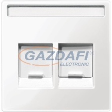 SCHNEIDER MTN4564-0319 MERTEN Fedlap, 2xRJ45 moduláris betétekhez, feliratozható, System-M, polárfehér villanyszerelés