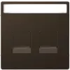SCHNEIDER MTN4564-6052 MERTEN Fedlap, 2xRJ45 moduláris betétekhez, D-Life, mokka