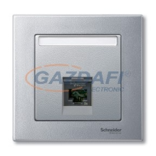 SCHNEIDER MTN465860 MERTEN Fedlap, 1xRJ45 aljzathoz, System-M, alumínium villanyszerelés