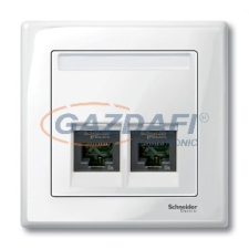 SCHNEIDER MTN469919 MERTEN Fedlap, 2xRJ45 aljzathoz, System-M, polárfehér villanyszerelés