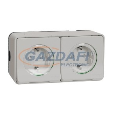 SCHNEIDER MUR39035 MUREVA Styl 2x2P+F csatlakozóaljzat, GYV, csapófedéllel, rugós, komplett, polárfehér villanyszerelés