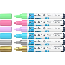 SCHNEIDER Paint-it 320 4mm Akril marker készlet - Vegyes színek (6 db / csomag) filctoll, marker