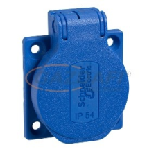 SCHNEIDER PKS51B PRATIKA Háztartási aljzat, 2P+F, 50x50, hátsó meghúzással, kék, IP54, német villanyszerelés