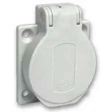SCHNEIDER PKS51G PRATIKA Háztartási aljzat, 2P+F, 50x50, hátsó meghúzással, szürke, IP54, német villanyszerelés