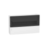 SCHNEIDER RESI9 MP Kiselosztó, füstszínű átlátszó ajtó, falon kívüli, 1x18 modul, PEN sín, komplett, fehér