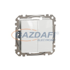 SCHNEIDER SDD111108 ÚJ SEDNA Kettős váltókapcsoló, rugós bekötés, 10AX, (106+6), fehér villanyszerelés