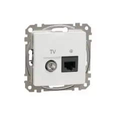 SCHNEIDER SDD111469T ÚJ SEDNA TV/RJ45 Cat6 UTP kombinált aljzat, fehér villanyszerelés