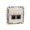 SCHNEIDER SDD112462 ÚJ SEDNA 2xRJ45 Cat6 UTP aljzat, bézs