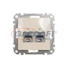 SCHNEIDER SDD112462S ÚJ SEDNA 2xRJ45 Cat6 STP aljzat, bézs villanyszerelés