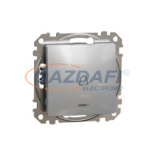 SCHNEIDER SDD113131L ÚJ SEDNA Egypólusú nyomó, kék jelzőfénnyel, csengőjellel, rugós bekötés, 10A, alumínium villanyszerelés