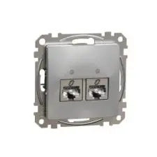 SCHNEIDER SDD113467S ÚJ SEDNA 2xRJ45 Cat6A STP aljzat, alumínium villanyszerelés