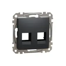 SCHNEIDER SDD114444C ÚJ SEDNA 2xRJ45 adapter, AMP, MOLEX, KELINE betétekhez, antracit villanyszerelés