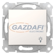 SCHNEIDER SDN0900123 SEDNA Egypólusú nyomó lámpajellel, rugós bekötés, 10A, krém villanyszerelés