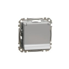 SCHNEIDER SednaÚj 162 dugalj földelt csapófedéllel gyerekzárral alumínium IP20 süllyesztett Schneider - SDD113024 villanyszerelés