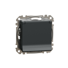 SCHNEIDER SednaÚj 162 dugalj földelt csapófedéllel gyerekzárral antracit IP20 süllyesztett Schneider villanyszerelés