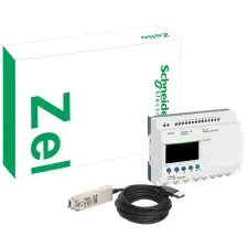SCHNEIDER SR3PACKBD Zelio Pack 10I/O,24VDC, csat.kábel, CD villanyszerelés