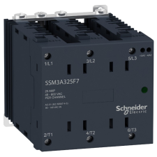 SCHNEIDER SSM3A325BD SSM szilárdtestrelé, 3f, nullfeszültségű kapcsolás, 3NO, 48-600VAC, 25A, 24VDC villanyszerelés