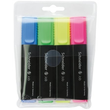 SCHNEIDER Szövegkiemelő készlet, 1-5 mm, SCHNEIDER "Job 150", 4 különböző szín filctoll, marker