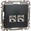 SCHNEIDER ÚJ SEDNA 2xRJ45 Cat6A STP aljzat, antracit