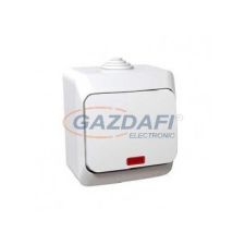 SCHNEIDER WDE000561 CEDAR PLUS Váltókapcsoló, jelzőfénnyel, IP44, fehér villanyszerelés