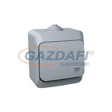 SCHNEIDER WDE000613 CEDAR PLUS Egypólusú nyomó, lámpajellel, IP44, szürke villanyszerelés