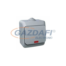 SCHNEIDER WDE000614 CEDAR PLUS Egypólusú kapcsoló, jelzőfénnyel, IP44, szürke villanyszerelés