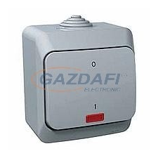 SCHNEIDER WDE000621 CEDAR PLUS Kétpólusú kapcsoló, jelzőfénnyel, IP44, szürke villanyszerelés