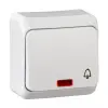 SCHNEIDER WDE001015 PRIMA Egypólusú nyomó csengőjellel, jelzőfényes 10A, fehér