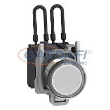 SCHNEIDER XB4BW21G5 Harmony komplett fém nyomógombos LED tesztlámpa, Ø22, 110/120VAC, fehér villanyszerelés