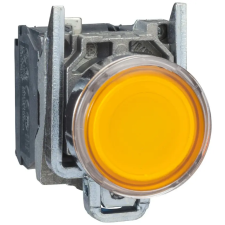 SCHNEIDER XB4BW35B5 LED-es világító nyomógomb, sárga, 24V villanyszerelés