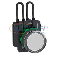 SCHNEIDER XB5AW21G5 Harmony komplett műanyag nyomógombos LED tesztlámpa, Ø22, 110/120VAC, fehér villanyszerelés