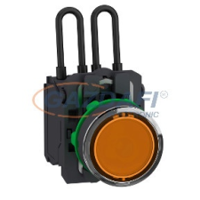 SCHNEIDER XB5AW25G5 Harmony komplett műanyag nyomógombos LED tesztlámpa, Ø22, 110/120VAC, narancssárga villanyszerelés