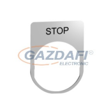 SCHNEIDER ZBYM2304 Harmony felirati tábla, 30x40 mm, fém, Ø22 készülékekhez, gravírozott, STOP villanyszerelés