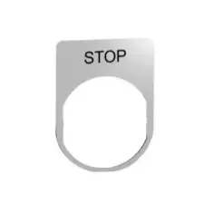 SCHNEIDER ZBYM2304 Harmony felirati tábla, 30x40 mm, fém, Ø22 készülékekhez, gravírozott, STOP villanyszerelés