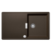 Schock Tia D-100 Cristadur Bronze gránit mosogatótálca, automata szűrőkosras leeresztővel, szifonnal, barna, beépíthető
