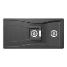 Schock Waterfall D-150 Cristadur Stone gránit mosogatótálca, szifonnal, palaszürke, beépíthető mosogatótálca