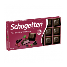 Schogetten tőzegáfonyás táblás étcsokoládé - 100g csokoládé és édesség