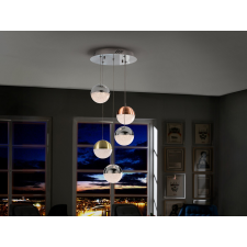 Schuller SPHERE réz-króm LED függesztett lámpa (SCH-793534) LED 5 izzós IP20 világítás