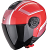 Scorpion EXO-CITY II Cosmos nyitott motoros bukósisak piros-ezüst
