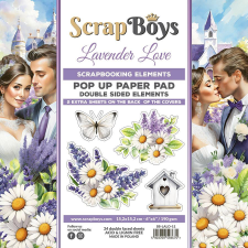 ScrapBoys Lavender Love Kivágóív készlet Pop Up 6&quot; (15 cm) 24 lap decoupage papír